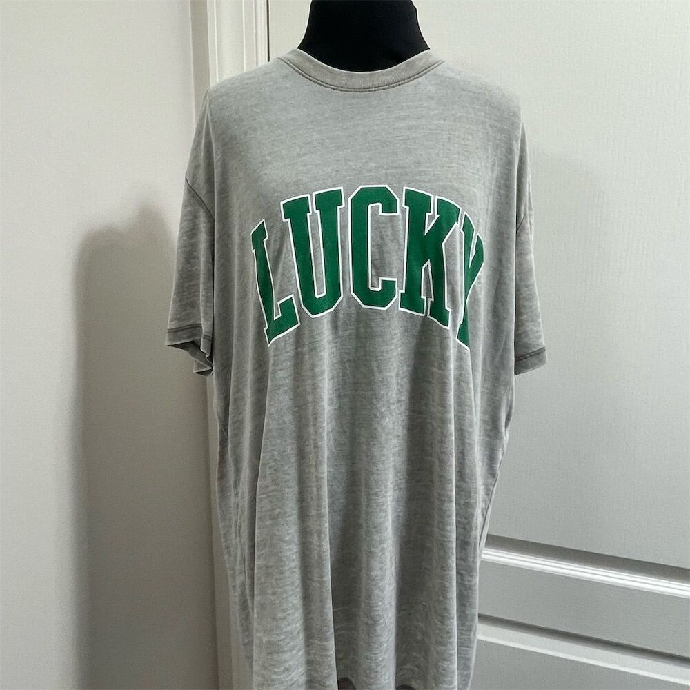 Lucky Brand Men's Gray Venice Burnout Graphic T-Shirt Size L Short Sleeve Casual